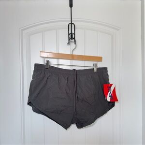 Uzzi Amphibious Large Men Vintage 90’s Gray Side Split Swim, Running Surf Shorts